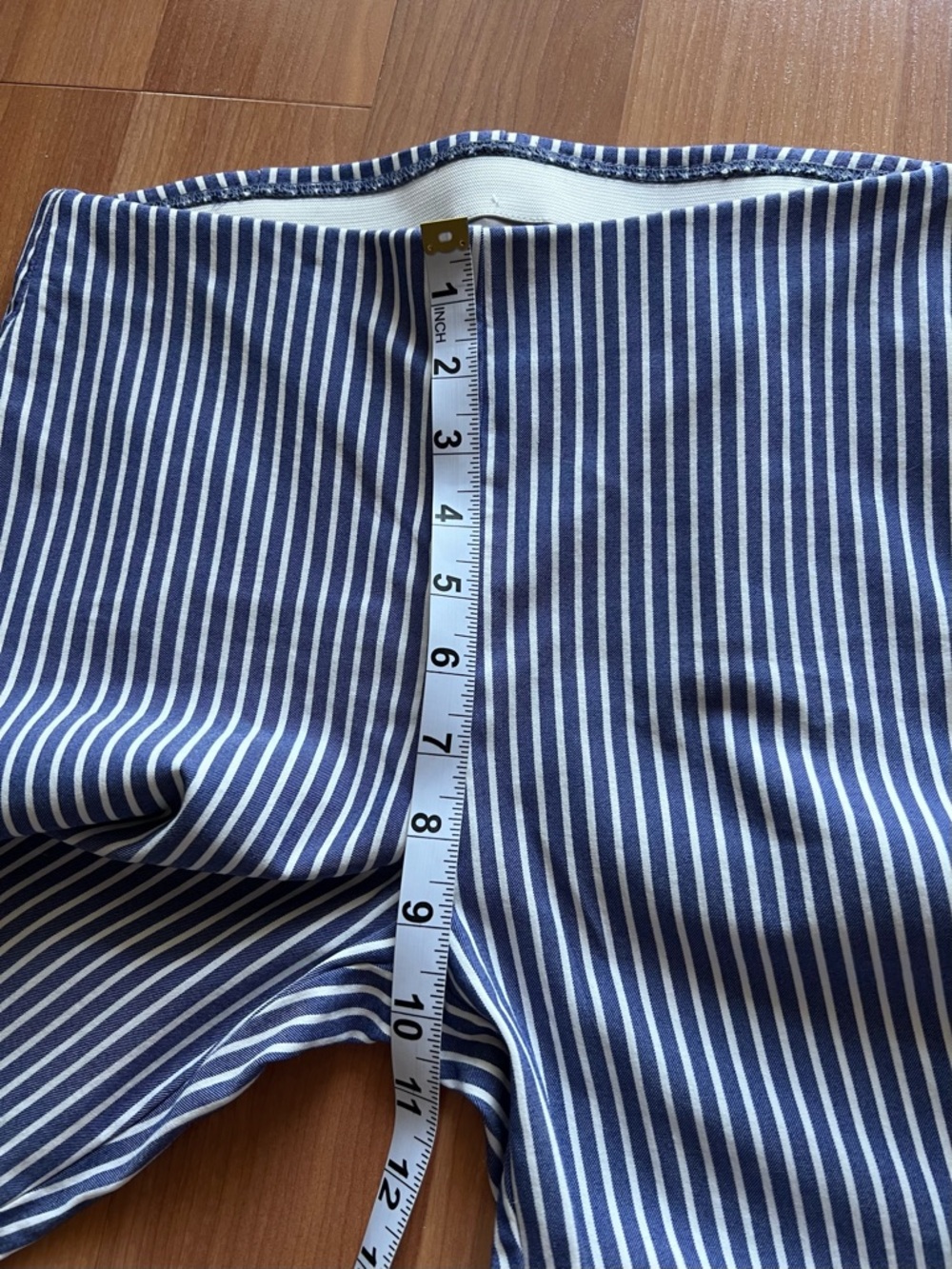 Chico’s Blue White Striped Pants Straight Leg Size 0 - Picture 4 of 12